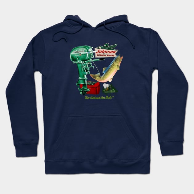 Johnson Vintage Outboard Motors Hoodie by Midcenturydave